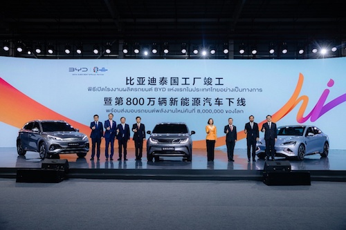 比亞迪泰國工廠下線第800萬輛新能源車 中國汽車全球化邁入新階段